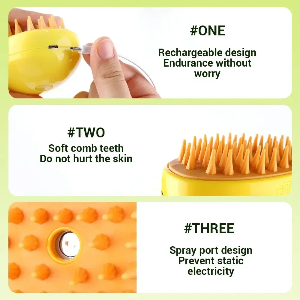 TinderboxPets™ Steamy Pet Grooming Brush