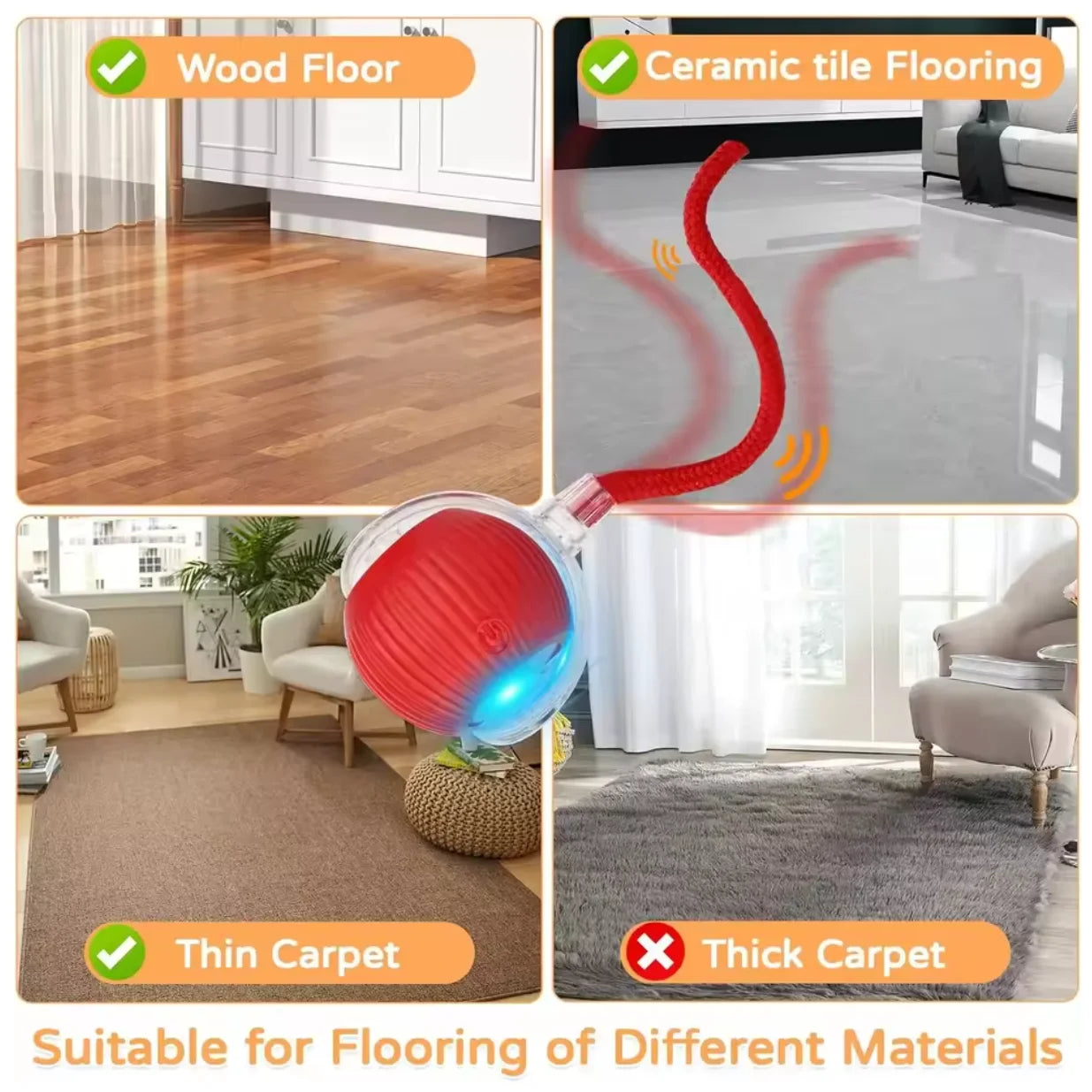 TinderboxPets™ Smart Interactive Auto-Rolling Ball